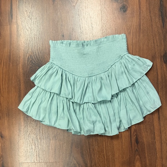 Mustard Seed Boho Monaco Mint Ruffled Skort Smocked Waist sz S - Picture 2 of 4